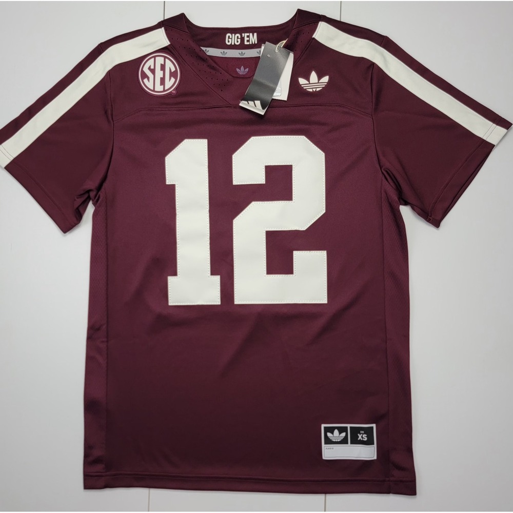 Texas A&M Aggies Adidas Originals Throwback NCAA Premier Football Jersey Size XS